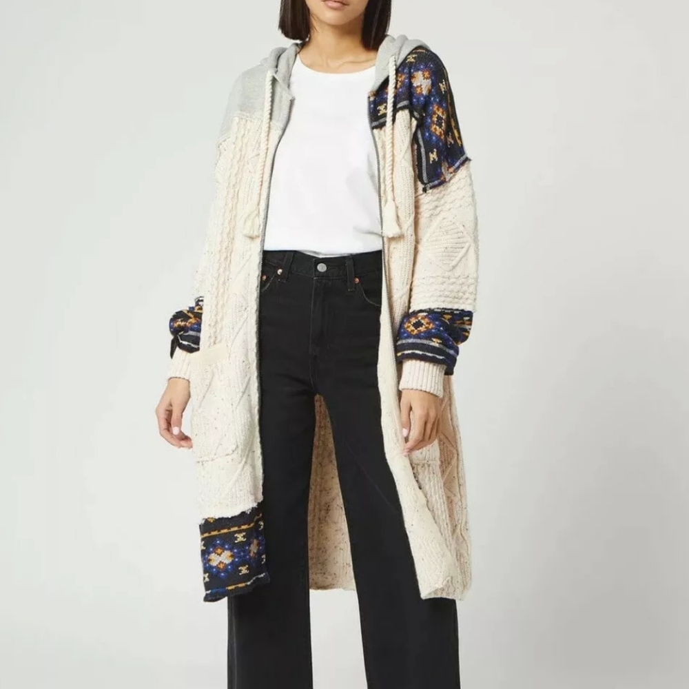 Free People Sweater Coat Capture The Moment Heavy Weight Chunky Knit Sm & Md NWT - Picture 15 of 15